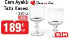 GLASS İN LOVE CAM AYAKLI TATLI KASESİ 280 CC GLASS İN LOVE CAM AYAKLI TATLI KASESİ 280 CC